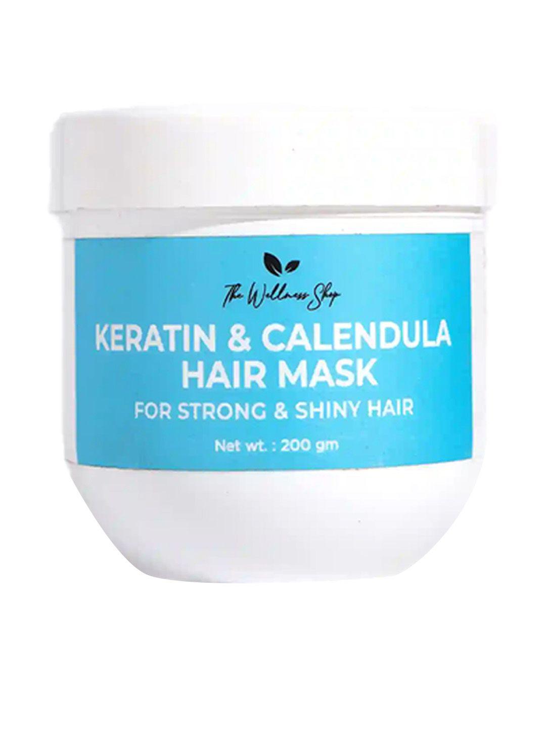 the wellness shop keratin & calendula hair mask for strong & shiny hair - 200g