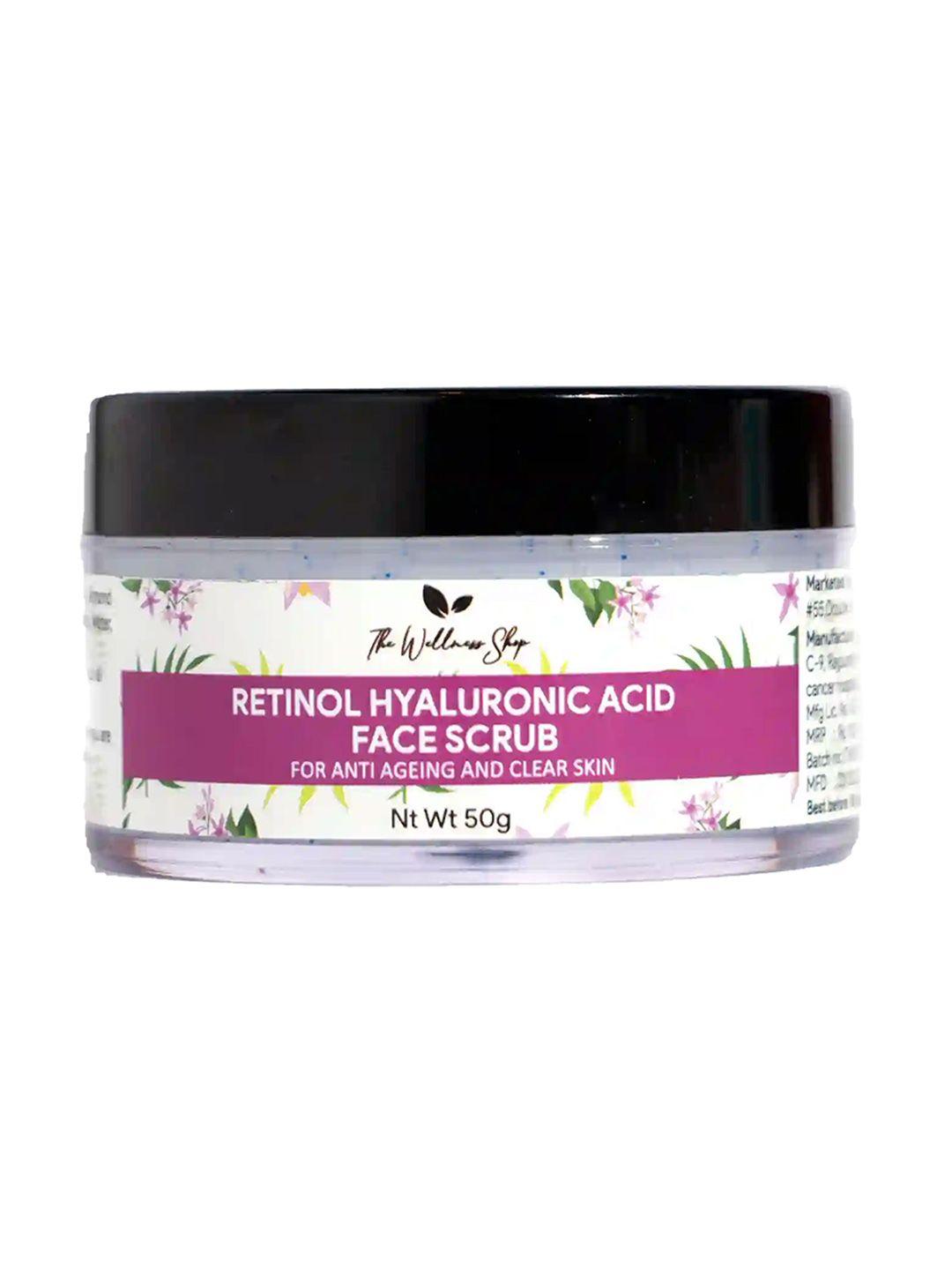 the wellness shop retinol and hyaluronic face scrub for anti ageing and clear skin - 50g