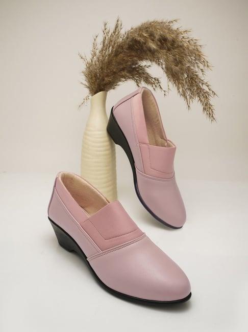 the white pole women's pink casual pumps