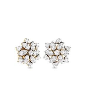 the aadan 18 kt yellow gold diamond-studded earrings
