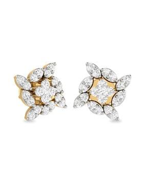 the aishah dual-toned diamond stud earrings