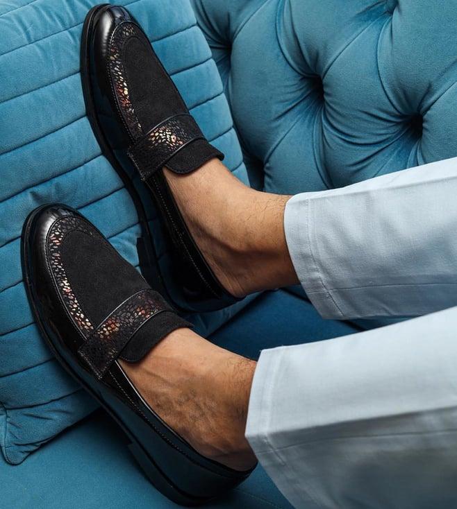 the alternate black patent loafers with suede