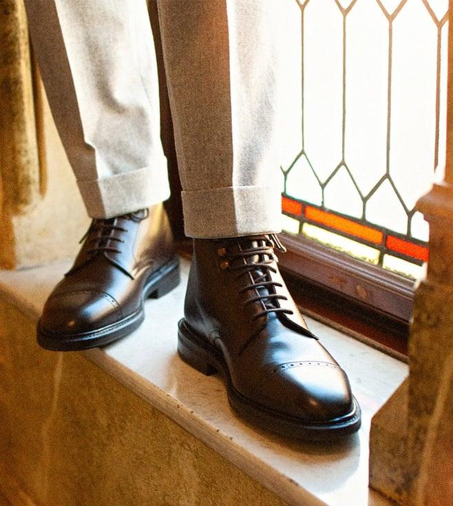 the alternate lace boots with brogue detail brown