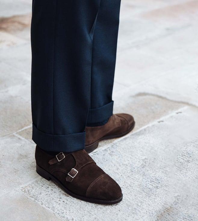 the alternate suede monk straps- brown