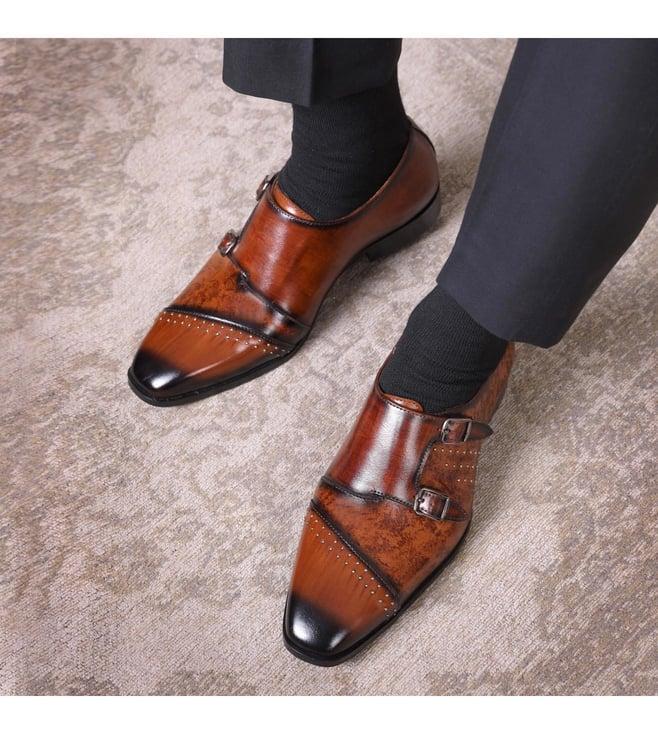 the alternate tan monk straps with metal studs