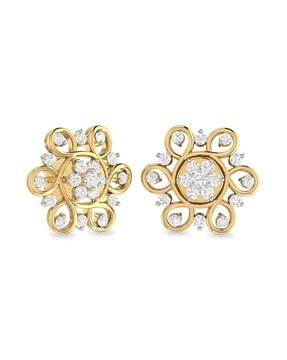 the amayu yellow gold diamond stud earrings