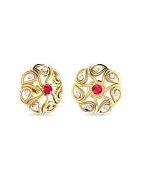 the arona 18k yellow gold diamond earrings