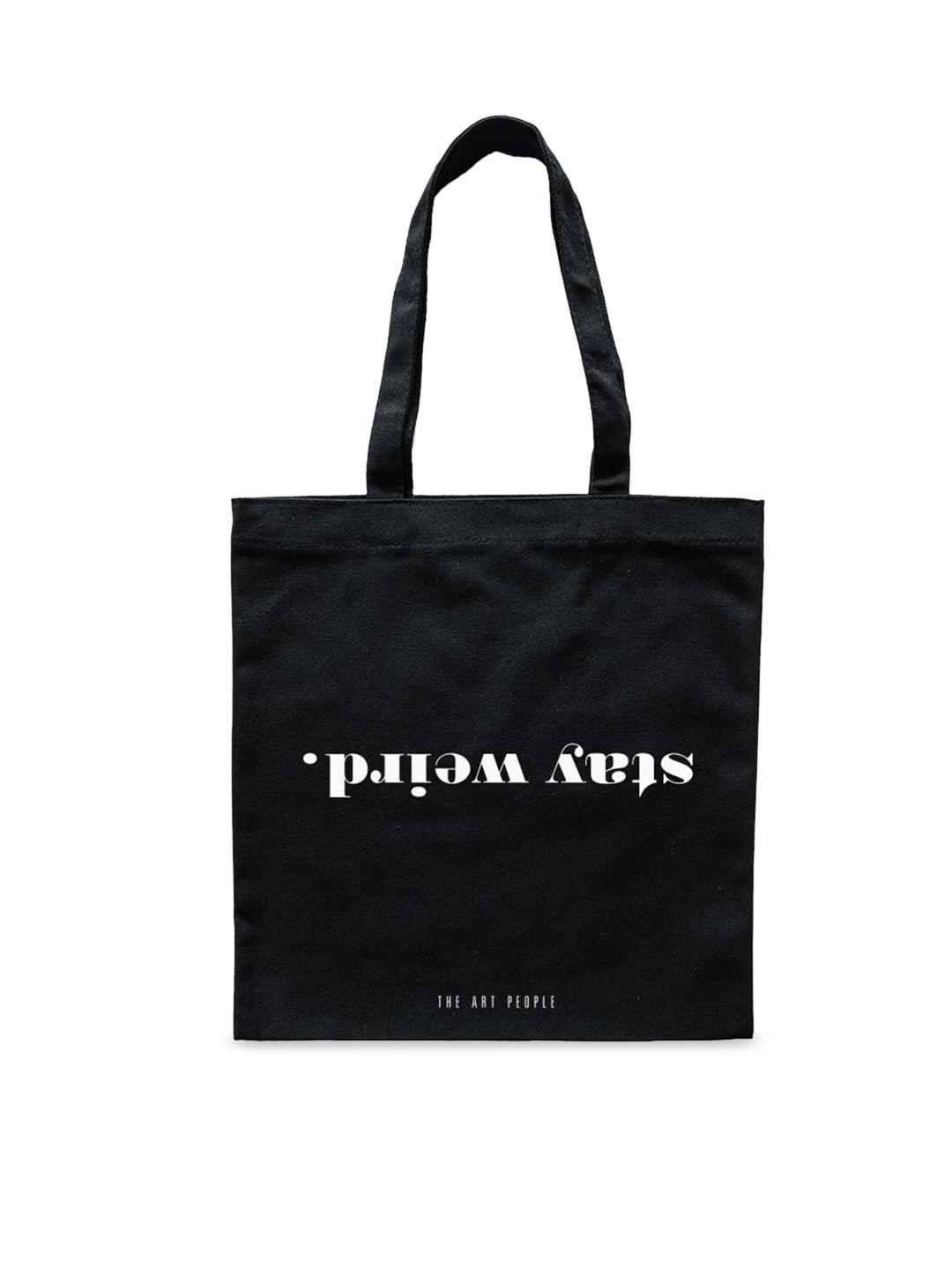 the art people black printed shopper tote bag