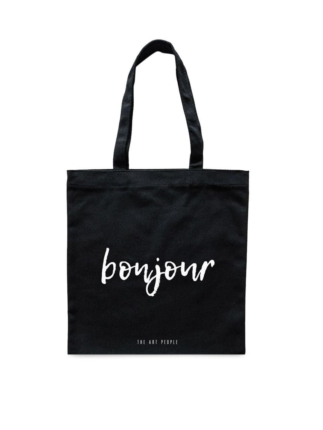 the art people black printed shopper tote bag