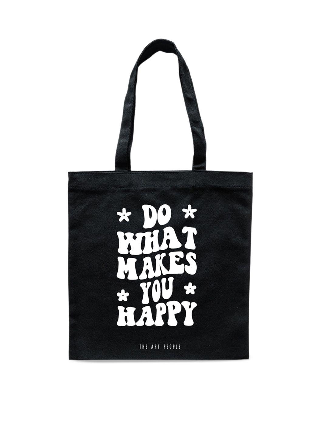 the art people black printed shopper tote bag