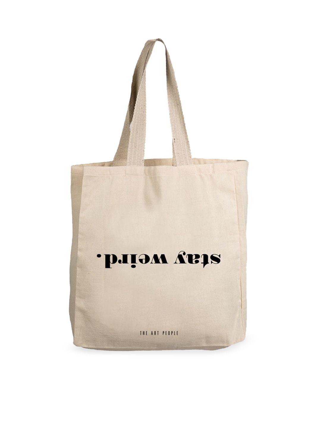 the art people off white printed shopper tote bag