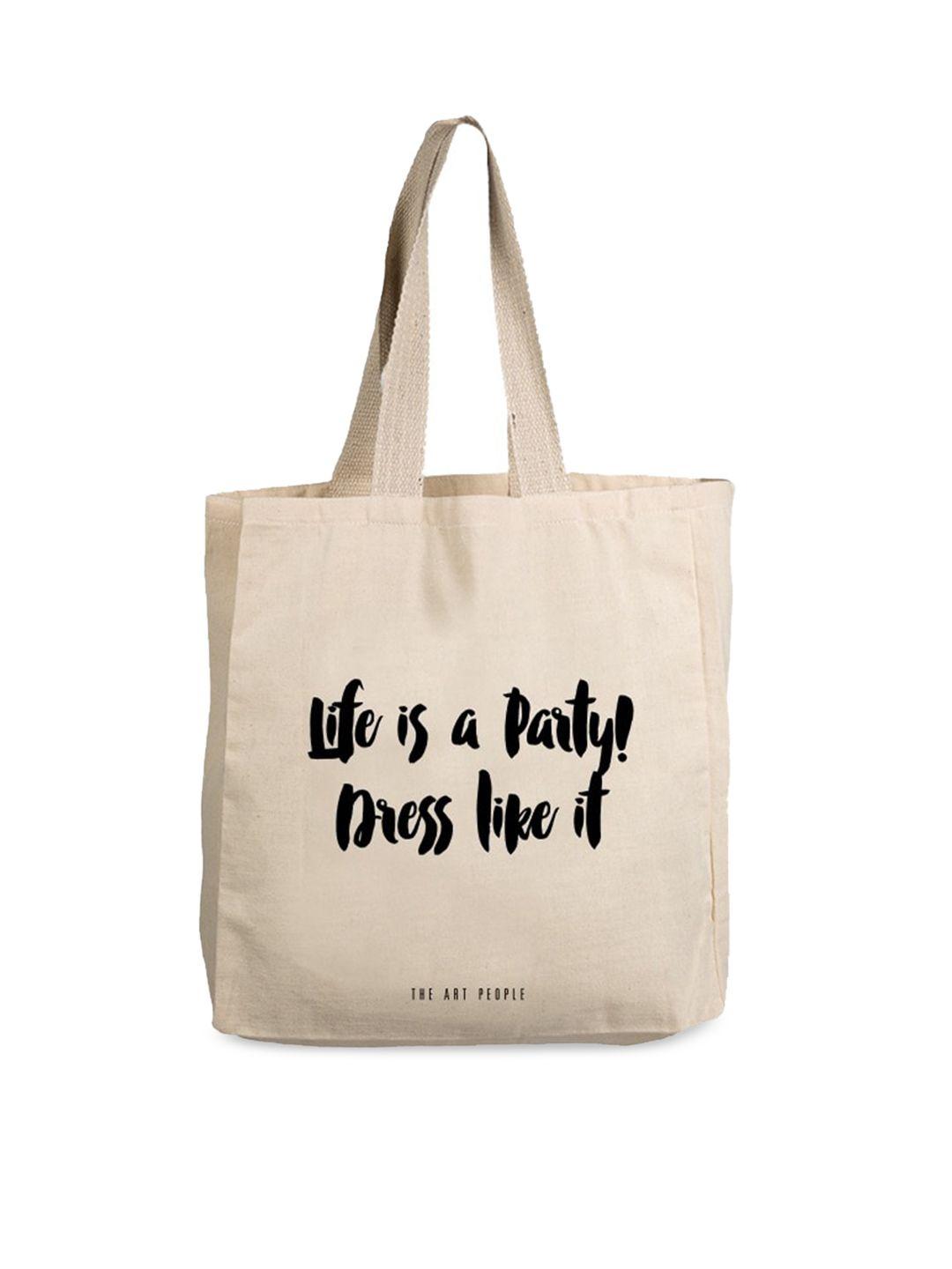 the art people off white printed shopper tote bag