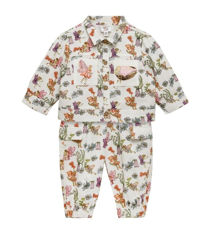 the baby trunk kids multi garden fairy print regular fit shirt & joggers set