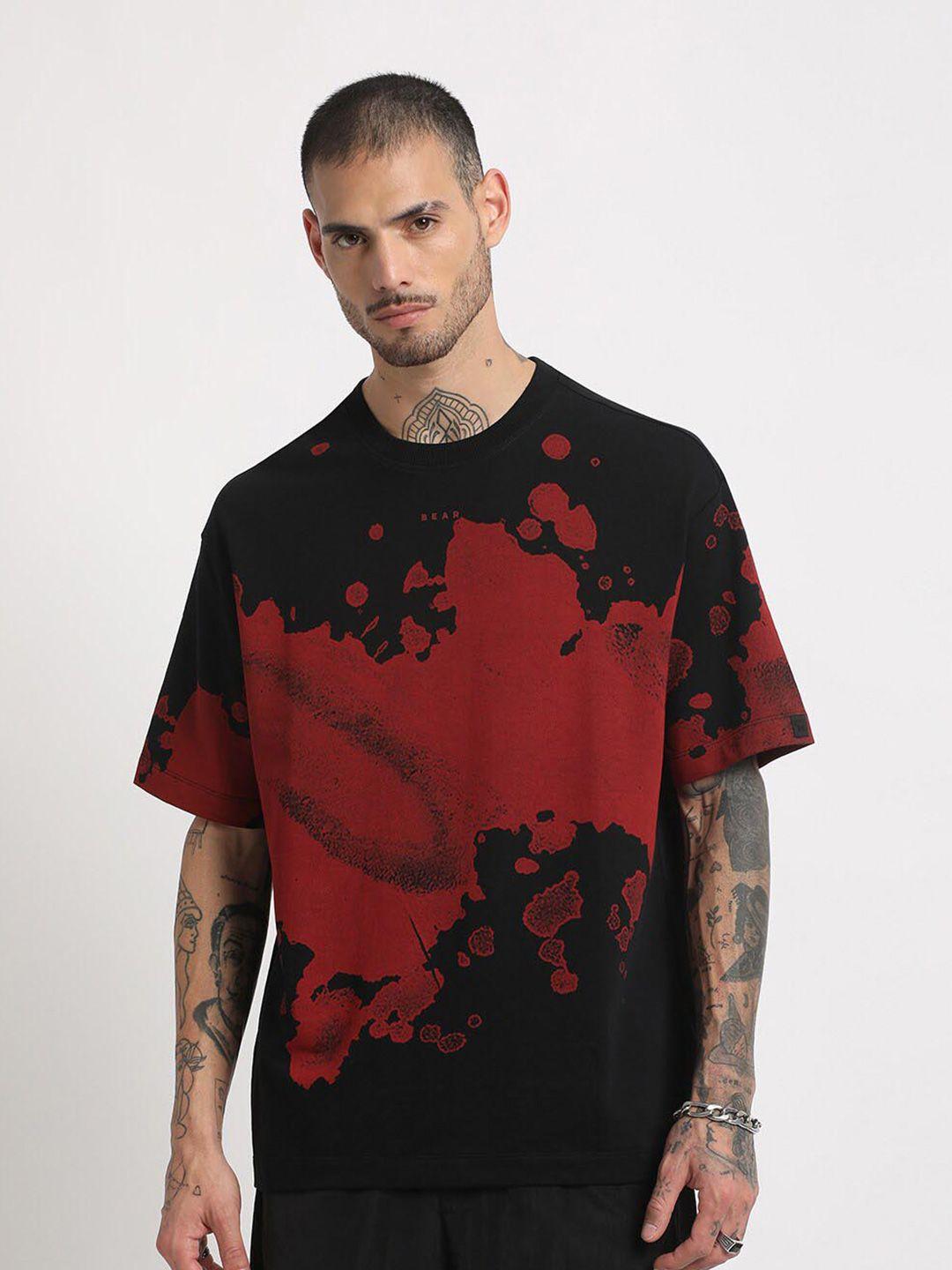 the bear house abstract printed regular fit cotton t-shirt