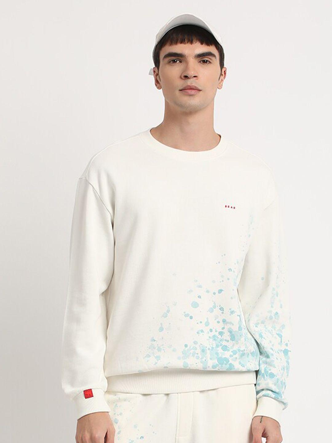 the bear house abstract printed terry pure cotton pullover