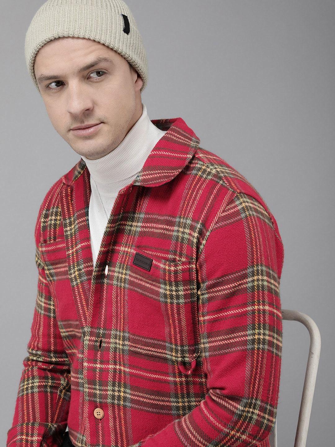 the bear house ardor edition men checked heavy flannel cotton casual shacket