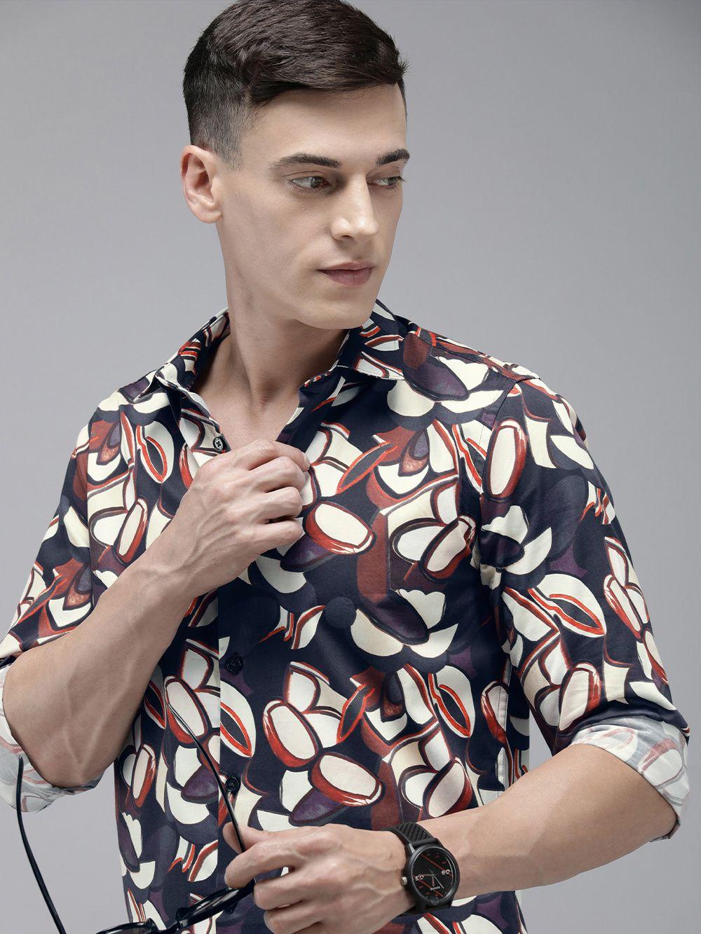 the bear house ardor edition men slim fit digital print party shirt