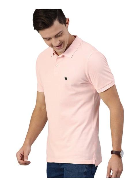 the bear house baby pink cotton slim fit polo t-shirt