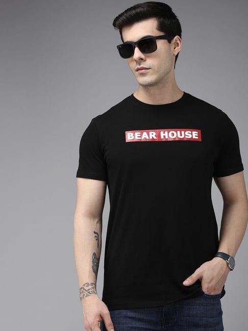 the bear house black printed t-shirt