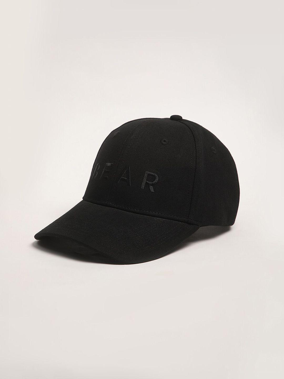 the bear house men black embroidered baseball cap