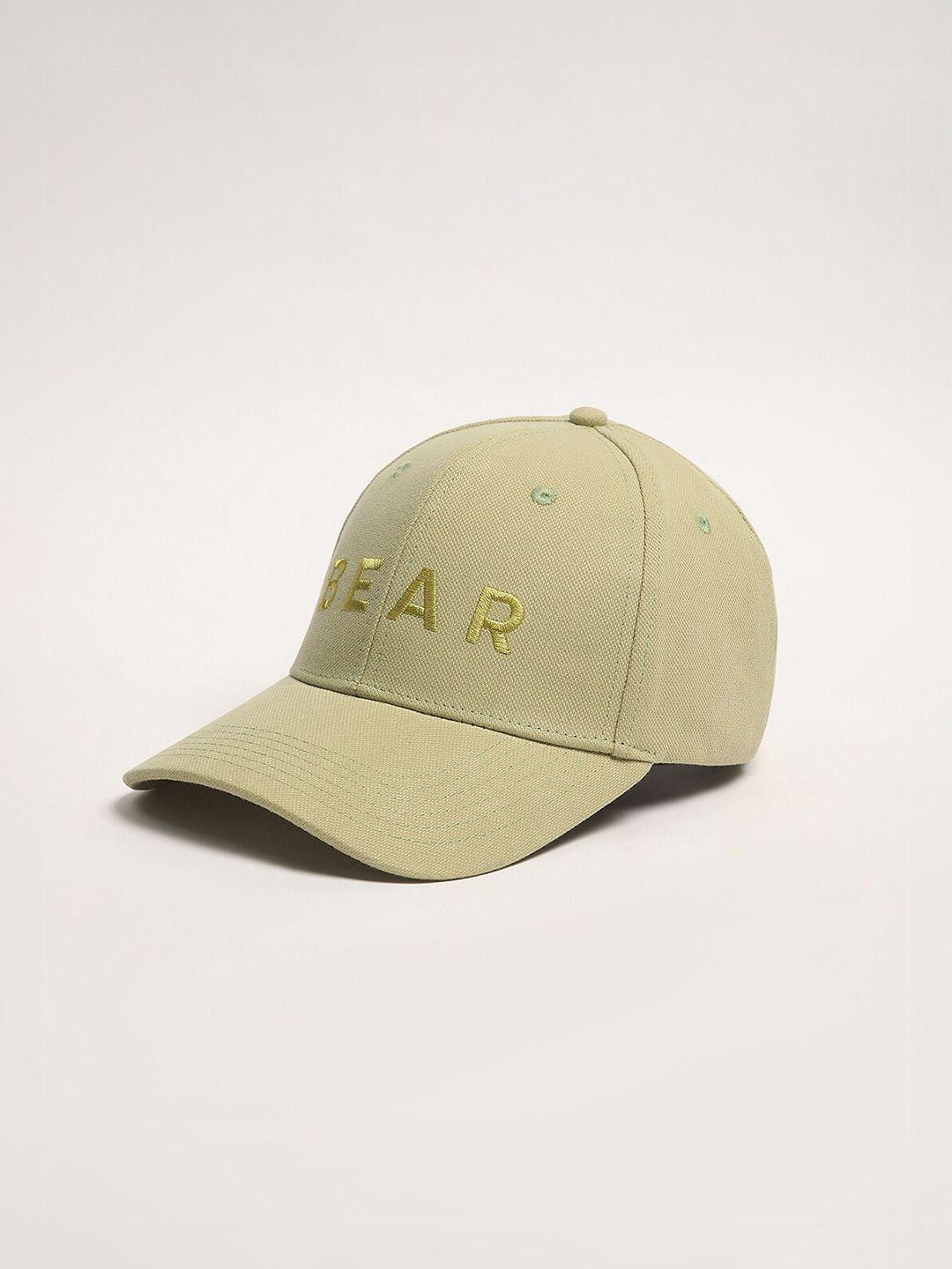 the bear house men green embroidered baseball cap