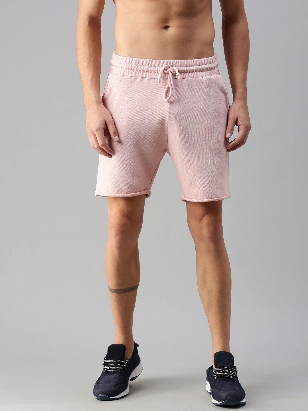 the bear house men pink loose fit mid-rise regular shorts