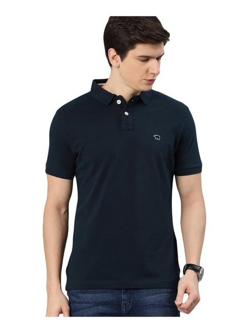 the bear house navy cotton slim fit polo t-shirt