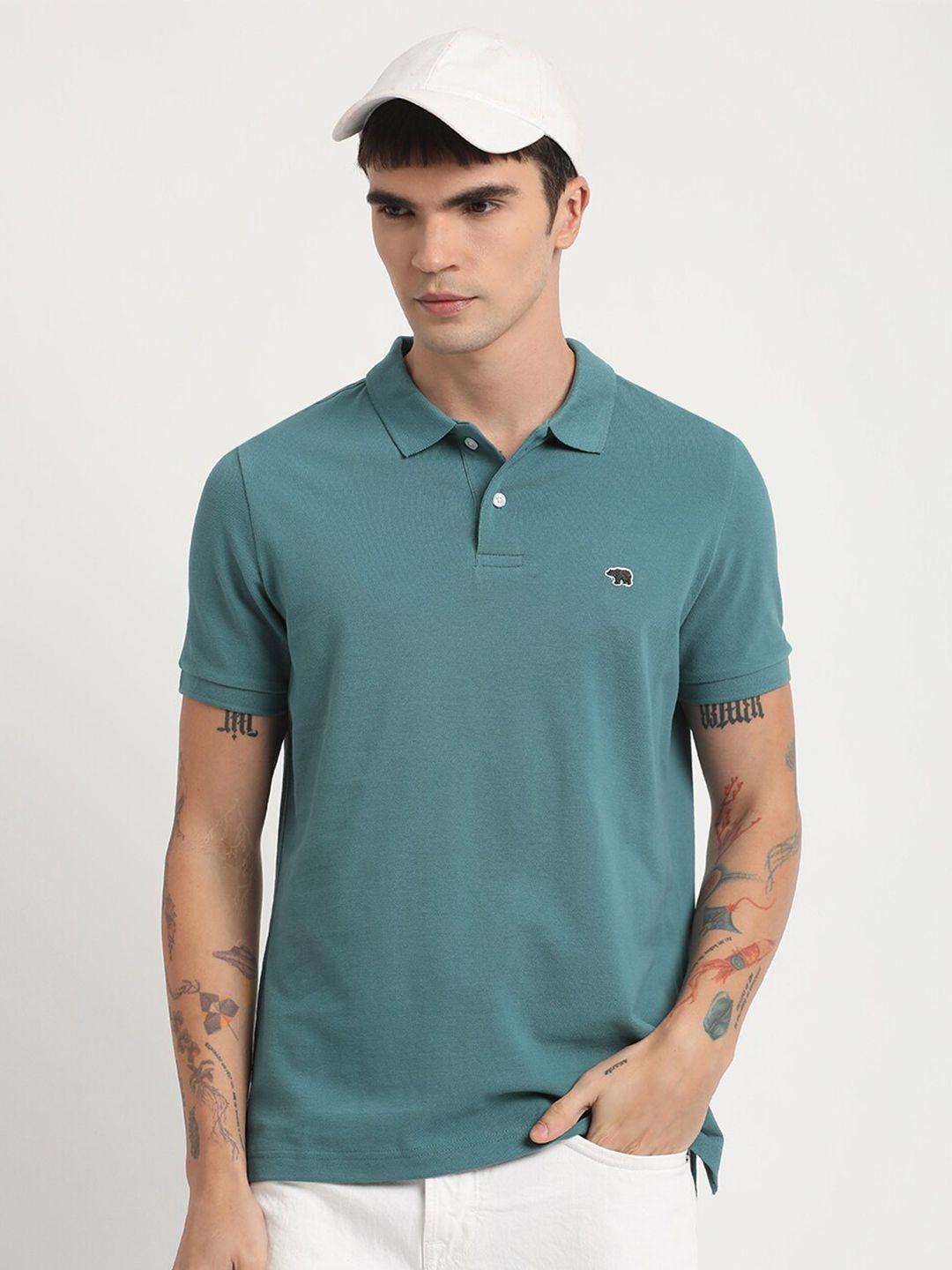 the bear house polo collar pure cotton slim fit t-shirt
