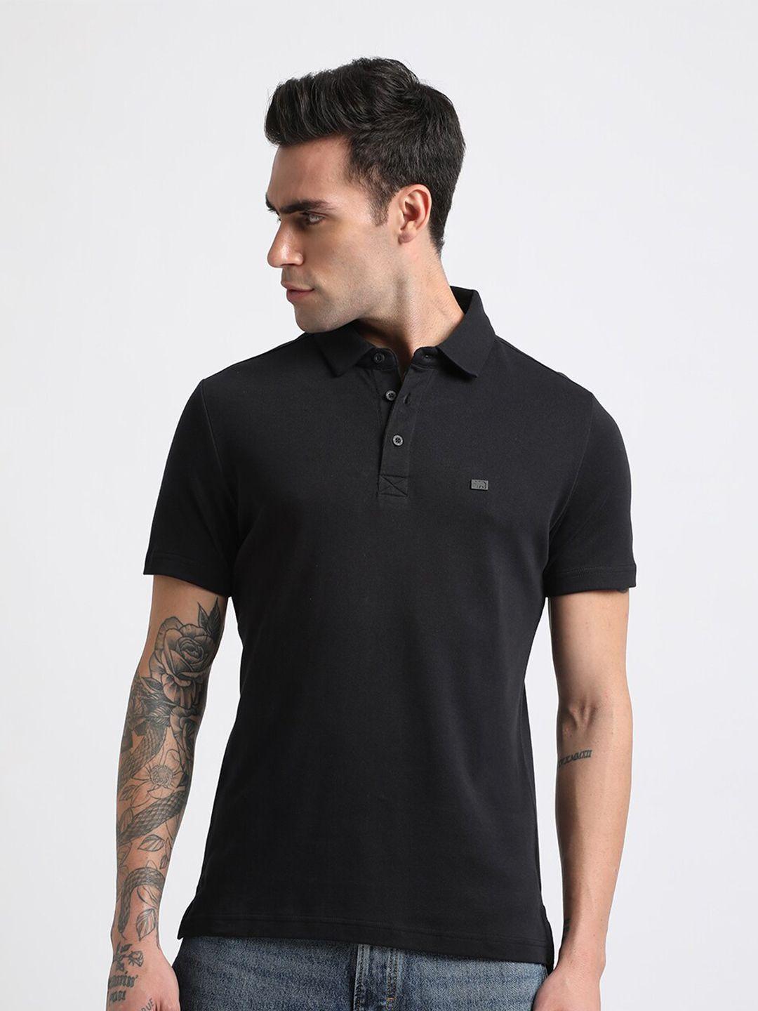 the bear house polo collar slim fit pure cotton t-shirt