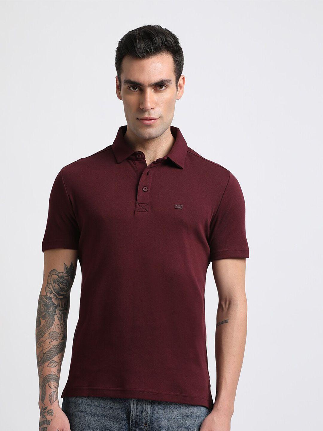 the bear house polo collar slim fit pure cotton t-shirt