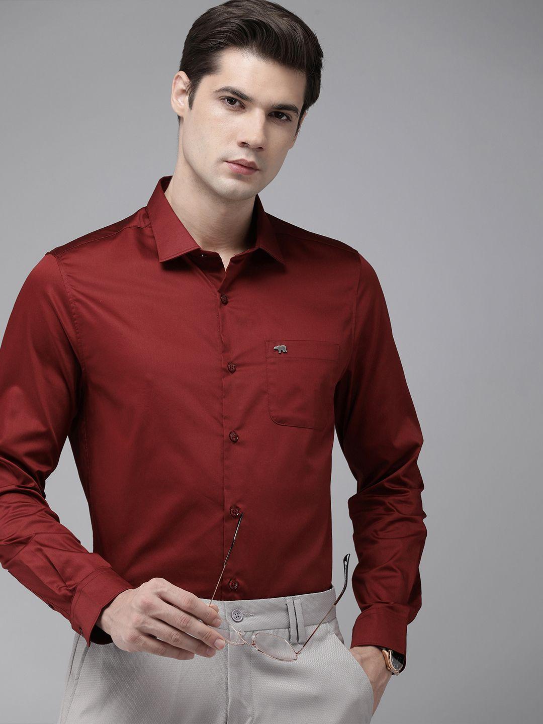 the bear house pure cotton slim fit opaque formal shirt