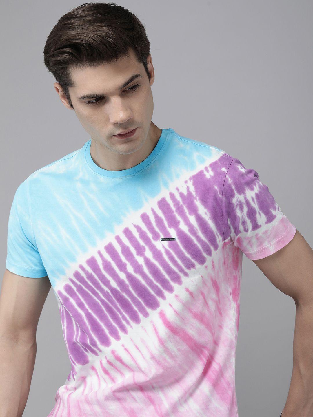 the bear house pure cotton tie and dye dyed slim fit t-shirt