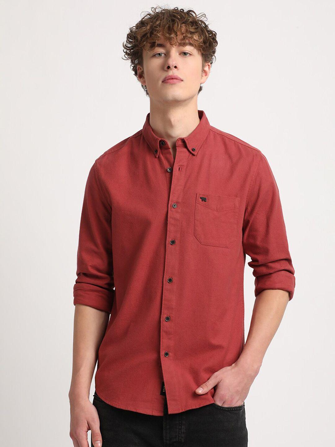 the bear house slim fit opaque casual shirt