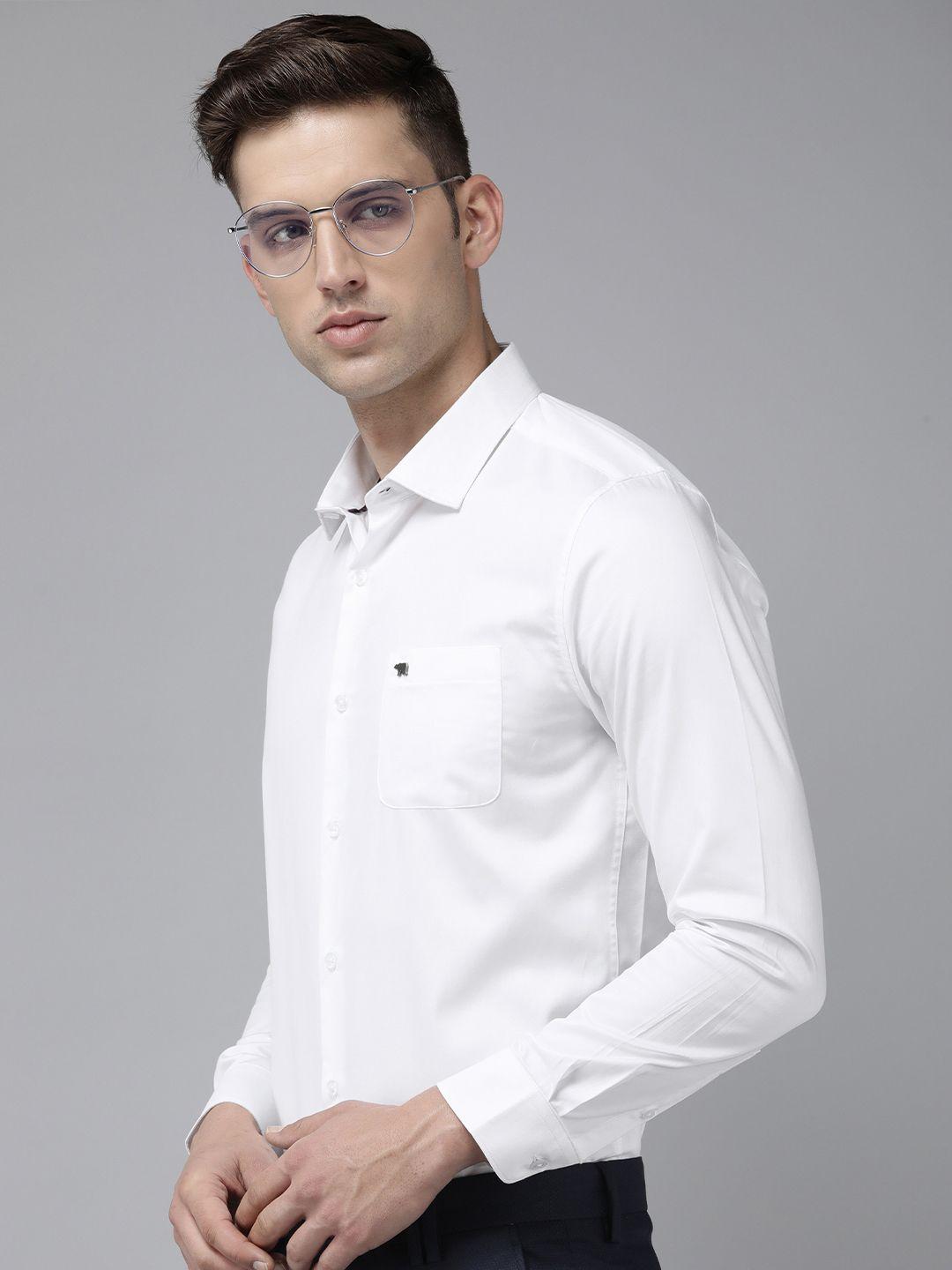 the bear house slim fit opaque egyptian giza cotton formal shirt