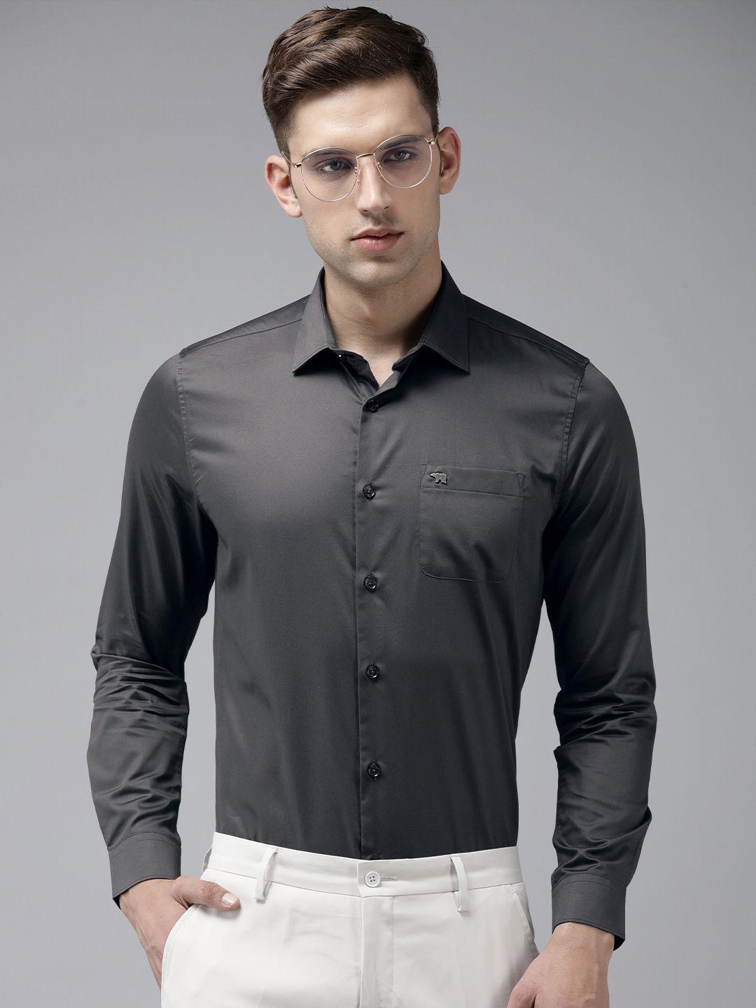 the bear house slim fit opaque egyptian giza cotton formal shirt