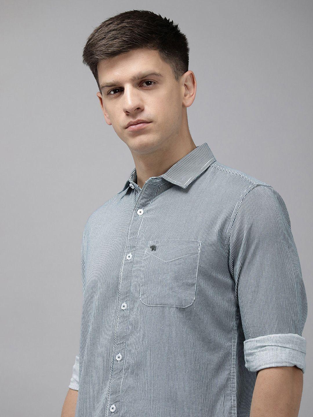 the bear house slim fit opaque striped casual shirt