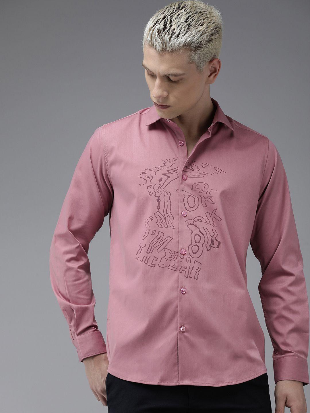 the bear house slim fit printed casual shirt