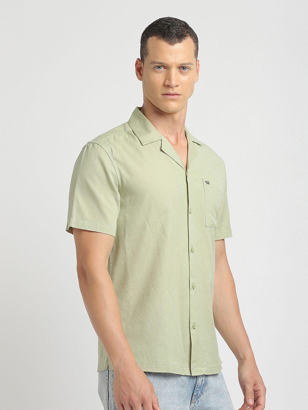 the bear house slim fit short sleeves casual shirt