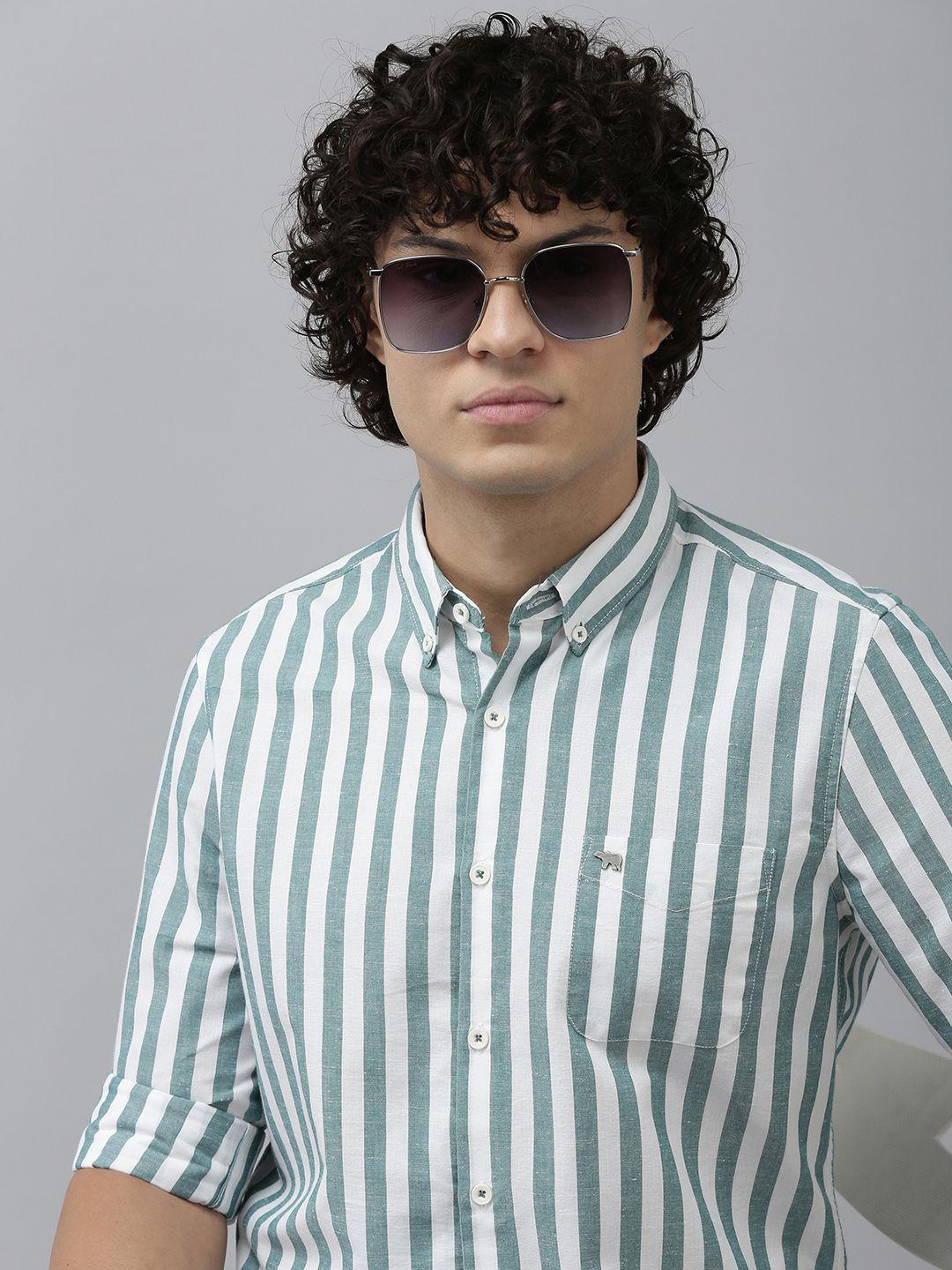 the bear house slim fit striped casual shirt