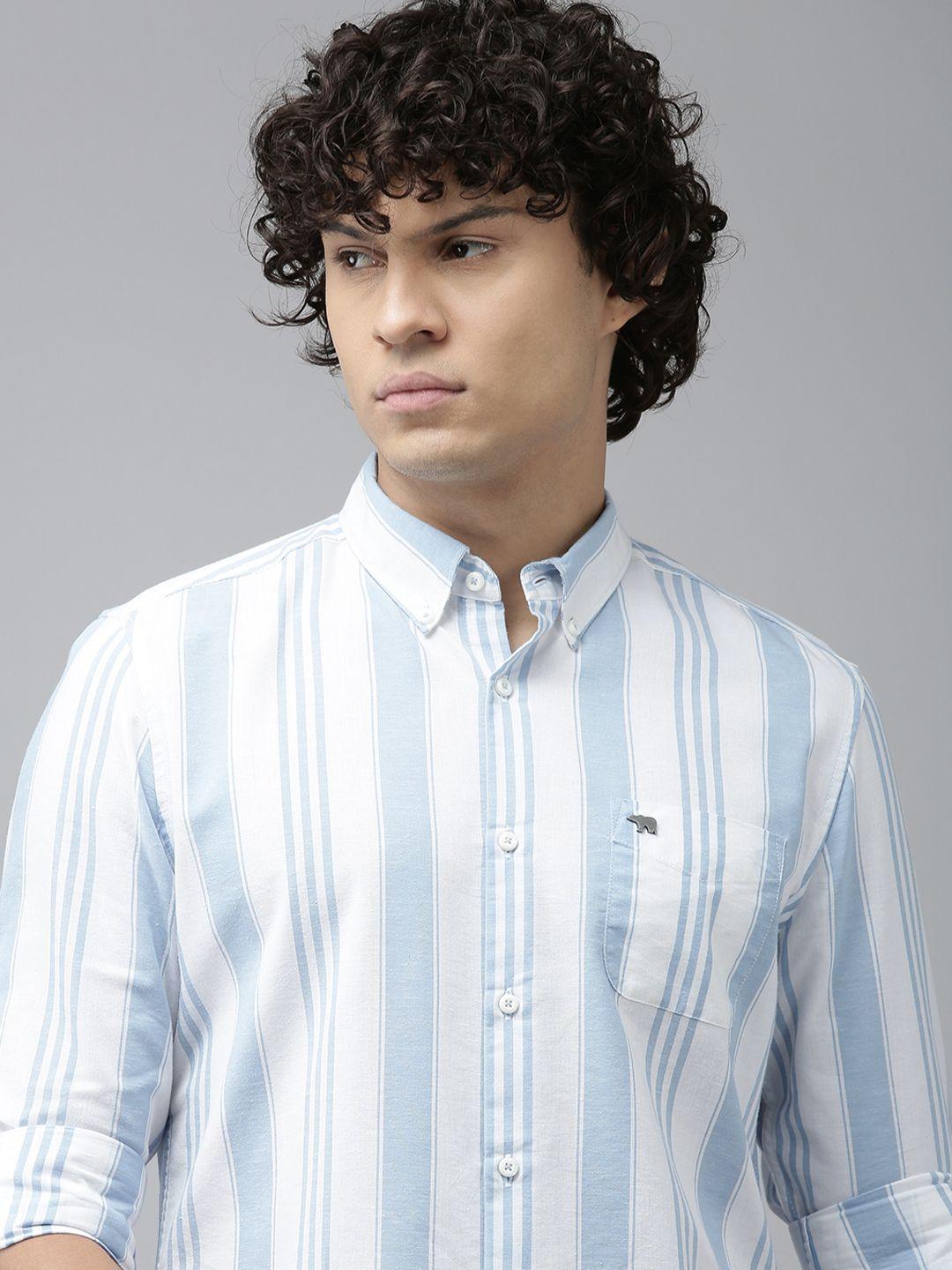 the bear house slim fit striped casual shirt