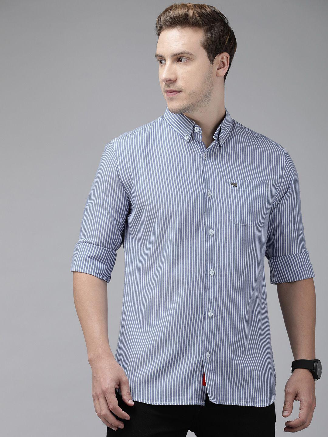 the bear house slim fit striped pure cotton casual shirt