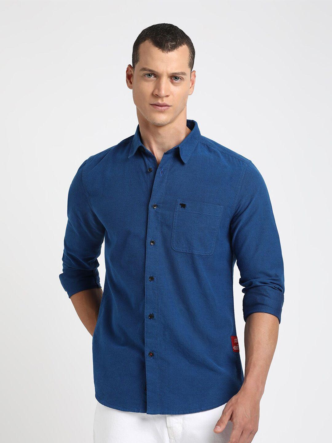 the bear house spread collar pure cotton casual shirt