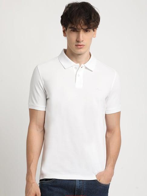 the bear house white cotton slim fit polo t-shirt