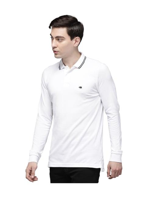 the bear house white full sleeves polo t-shirt