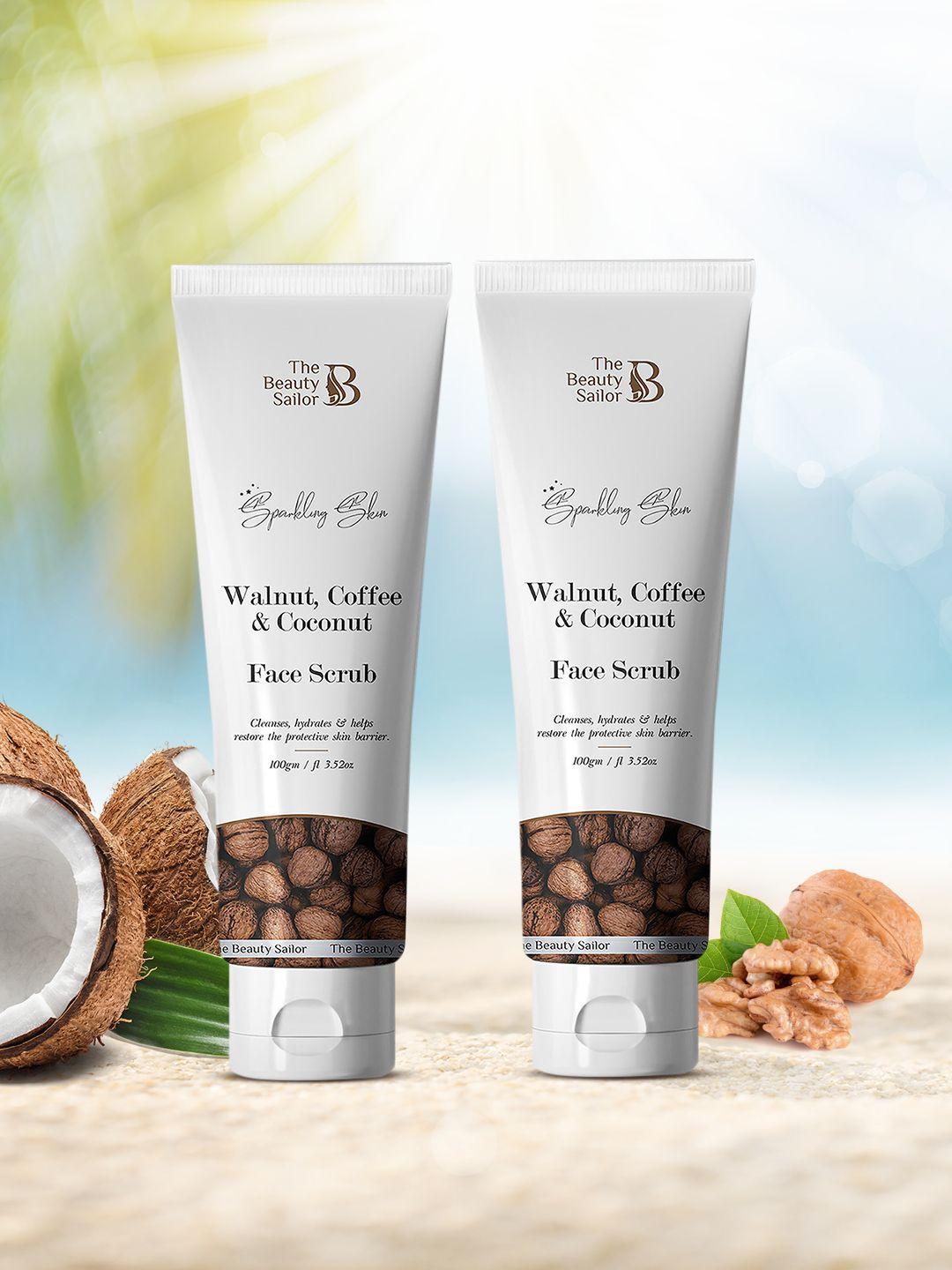 the beauty sailor set of 2 walnut coffee & coconut face scrub