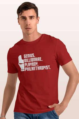 the billionaire avenger round neck mens t-shirt - red
