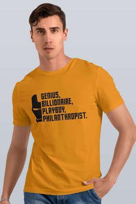 the billionaire avenger round neck mens t-shirt - yellow