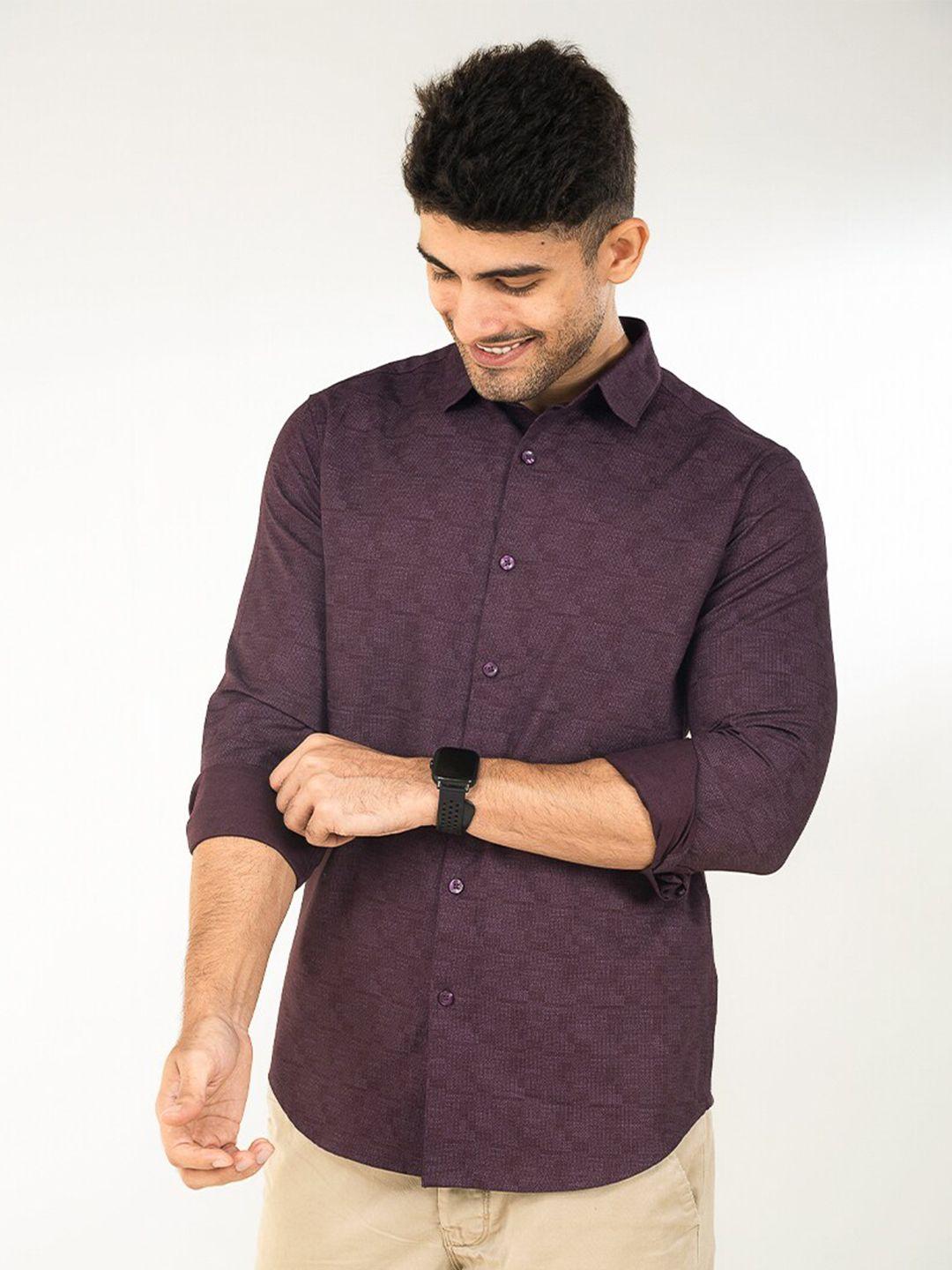 the bleu label classic slim fit micro ditsy printed casual shirt