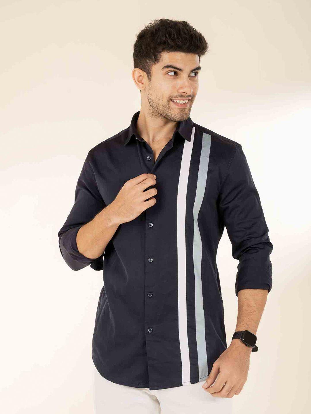 the bleu label classic slim fit opaque cotton casual shirt