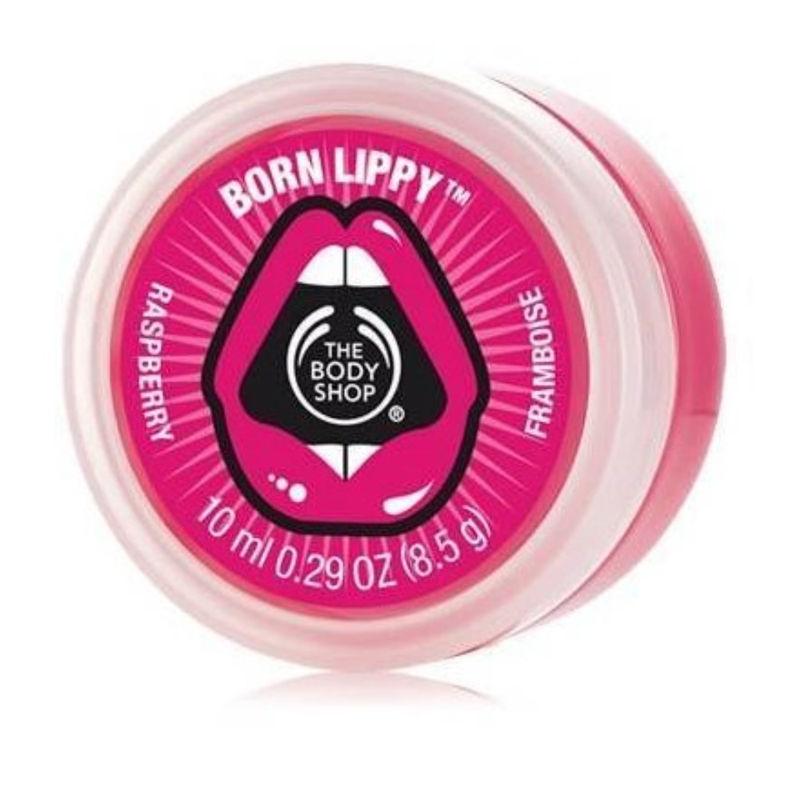 the body shop born lippy pot lip balm - raspberry